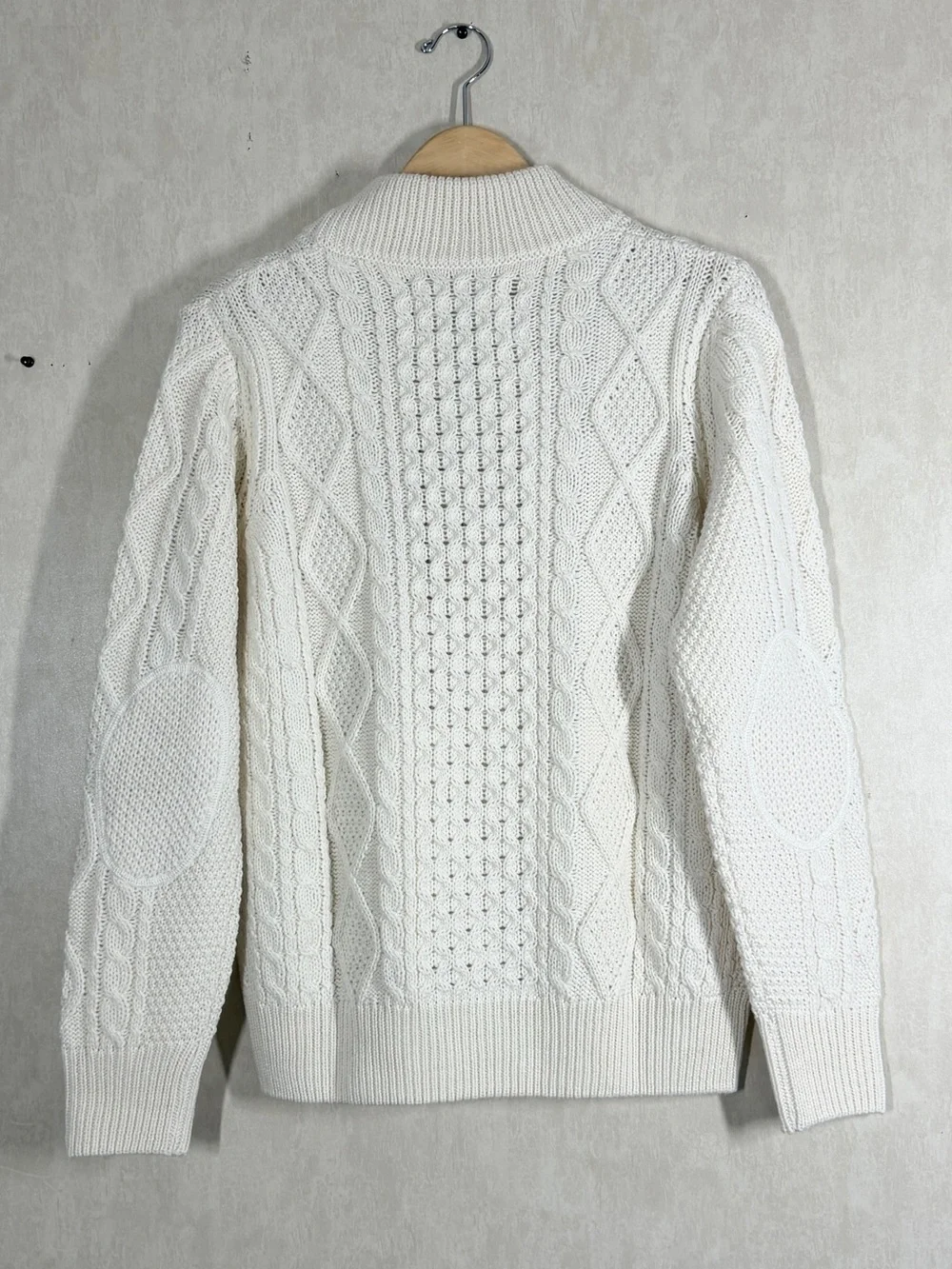 NWT Blarney Woollen Mills Merino Wool Cian Full Zip Cardigan Sweater Natural S